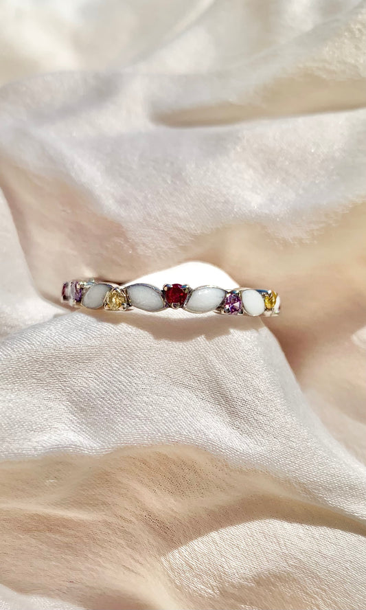 Bague Lait Maternel Emmée Personnalisée - Pierres de Naissance Famille