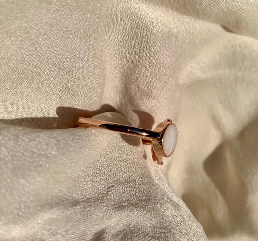 Bague Réglable Lait Maternel LUNE - Bijou Ajustable Croissant