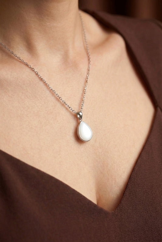 Pendentif Goutte Lactée | Argent 925 & Lait Maternel | Cherinel Suisse