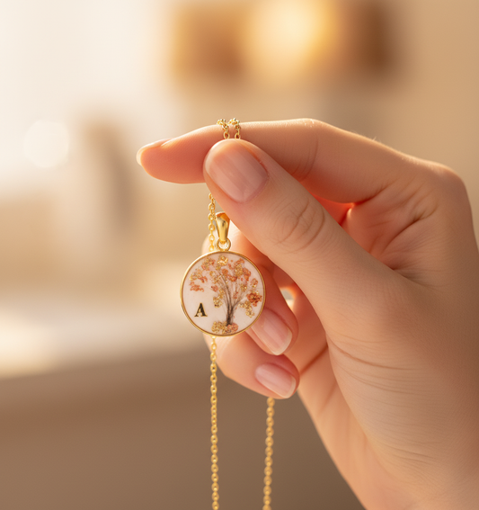 Pendentif Lait Maternel Arbre de Vie Cheveux - Bijou Symbolique Famille