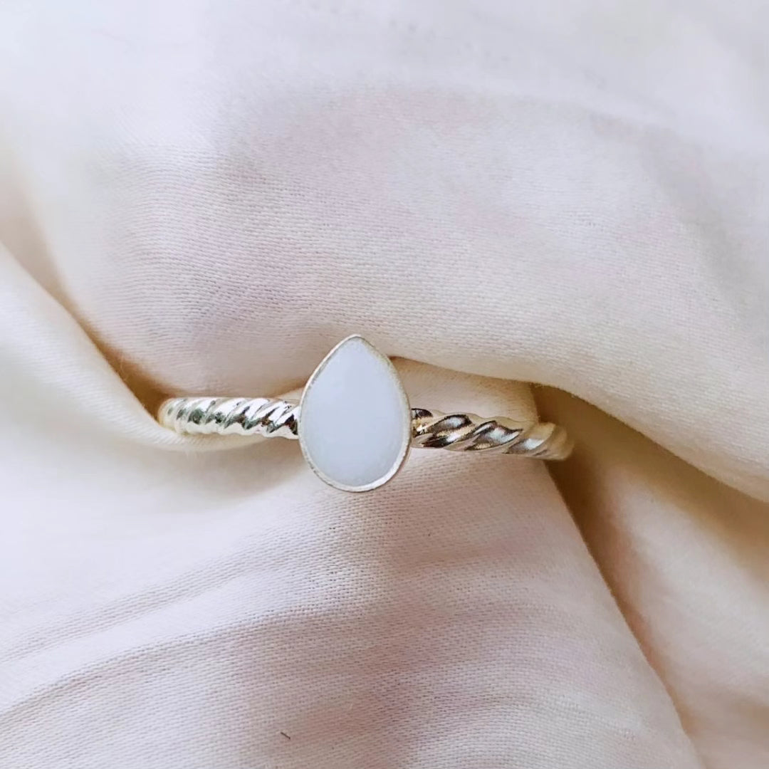 Bague Goutte Simple Argent - Bijou Minimaliste Élégant