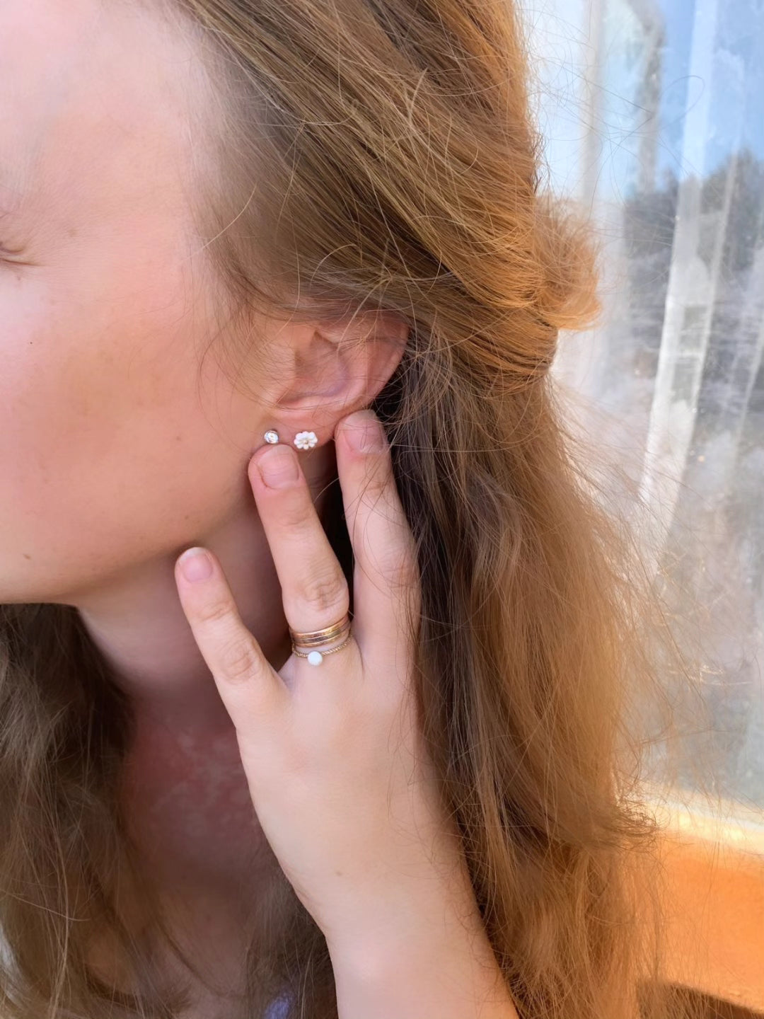 Boucles d'Oreilles Pâquerettes Lait Maternel - Bijou Souvenir Allaitement