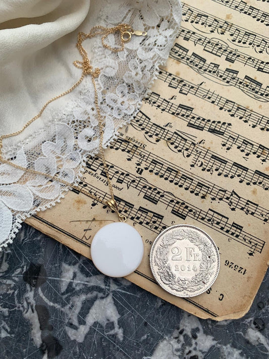 Médaillon Lait Maternel 2cm - Bijou Souvenir Allaitement Artisanal Suisse