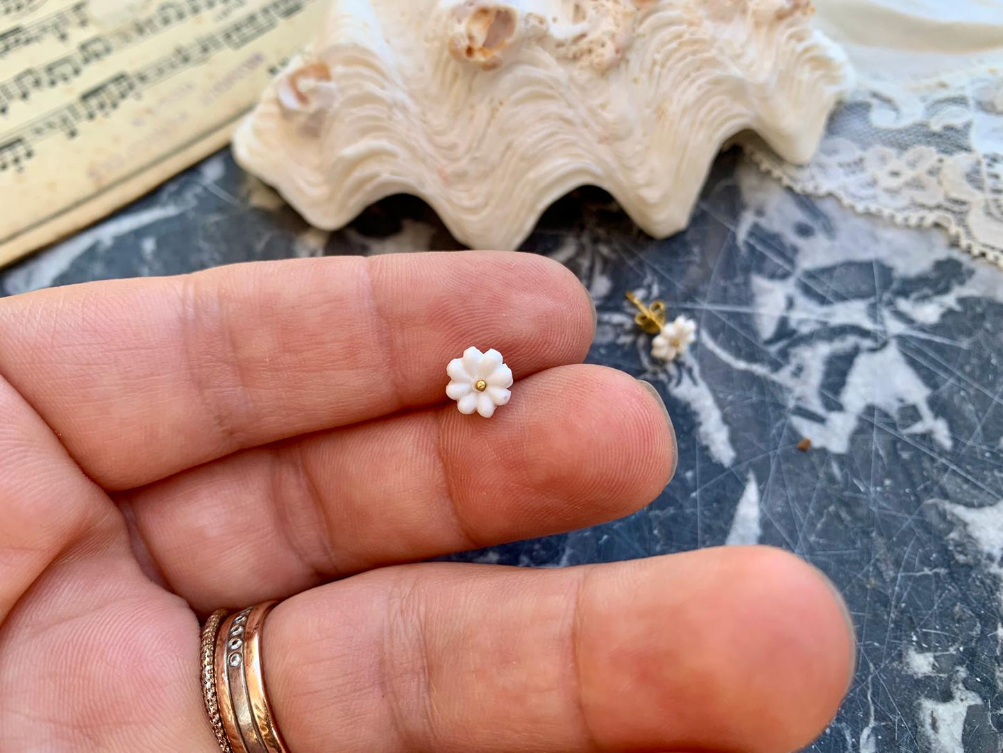 Boucles d'Oreilles Pâquerettes Lait Maternel - Bijou Souvenir Allaitement