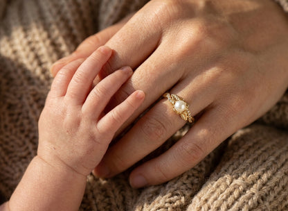 Bague Lait Maternel Rose Perle Lactée — Souvenir Allaitement | Cherinel