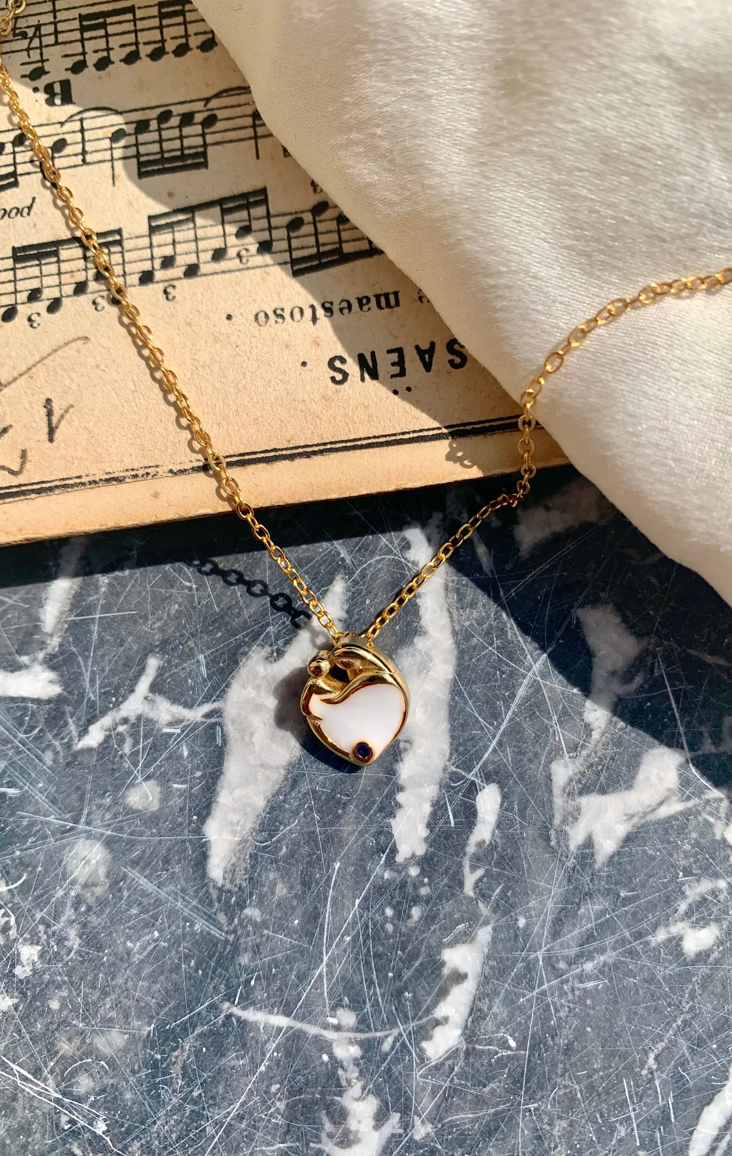 Pendentif lait maternel coeur naissance
