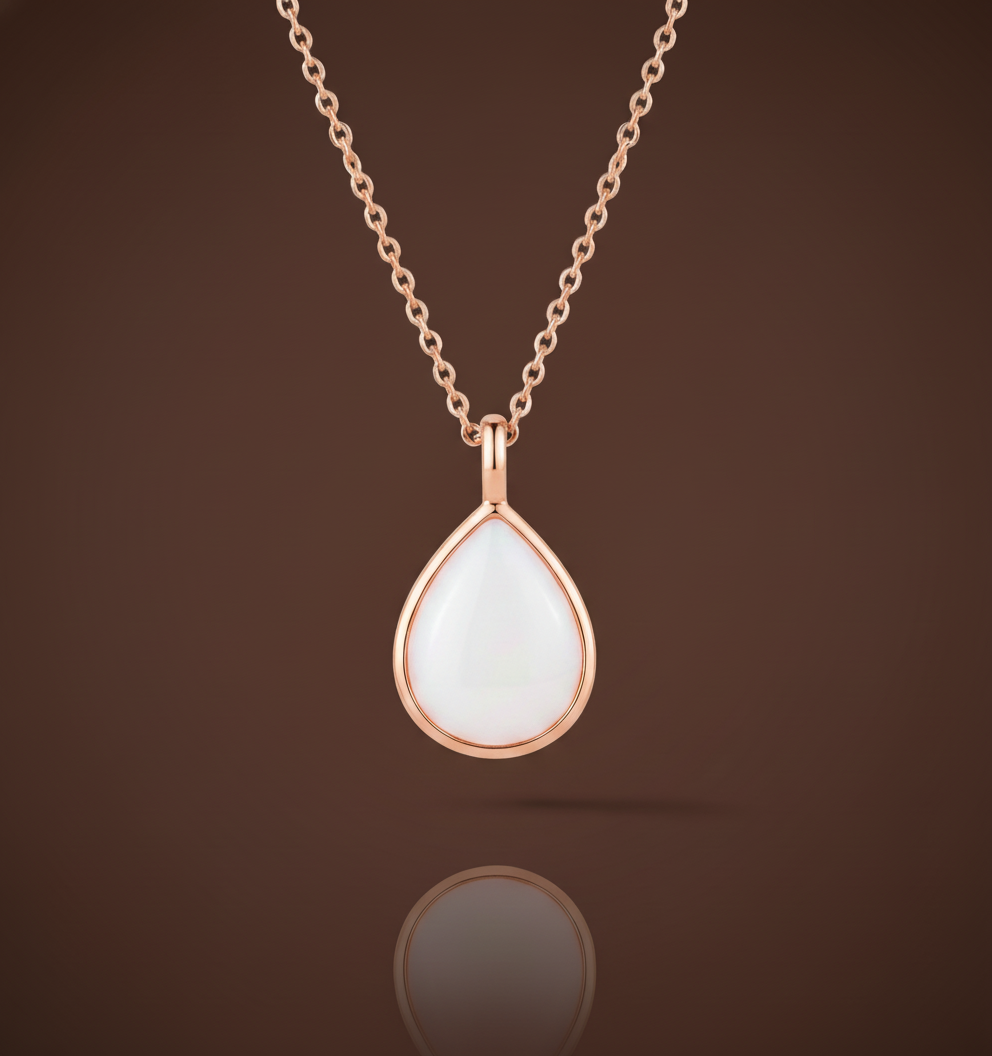 Pendentif Lait Maternel Goutte Élégant - Or Argent Rose - Bijou Minimaliste