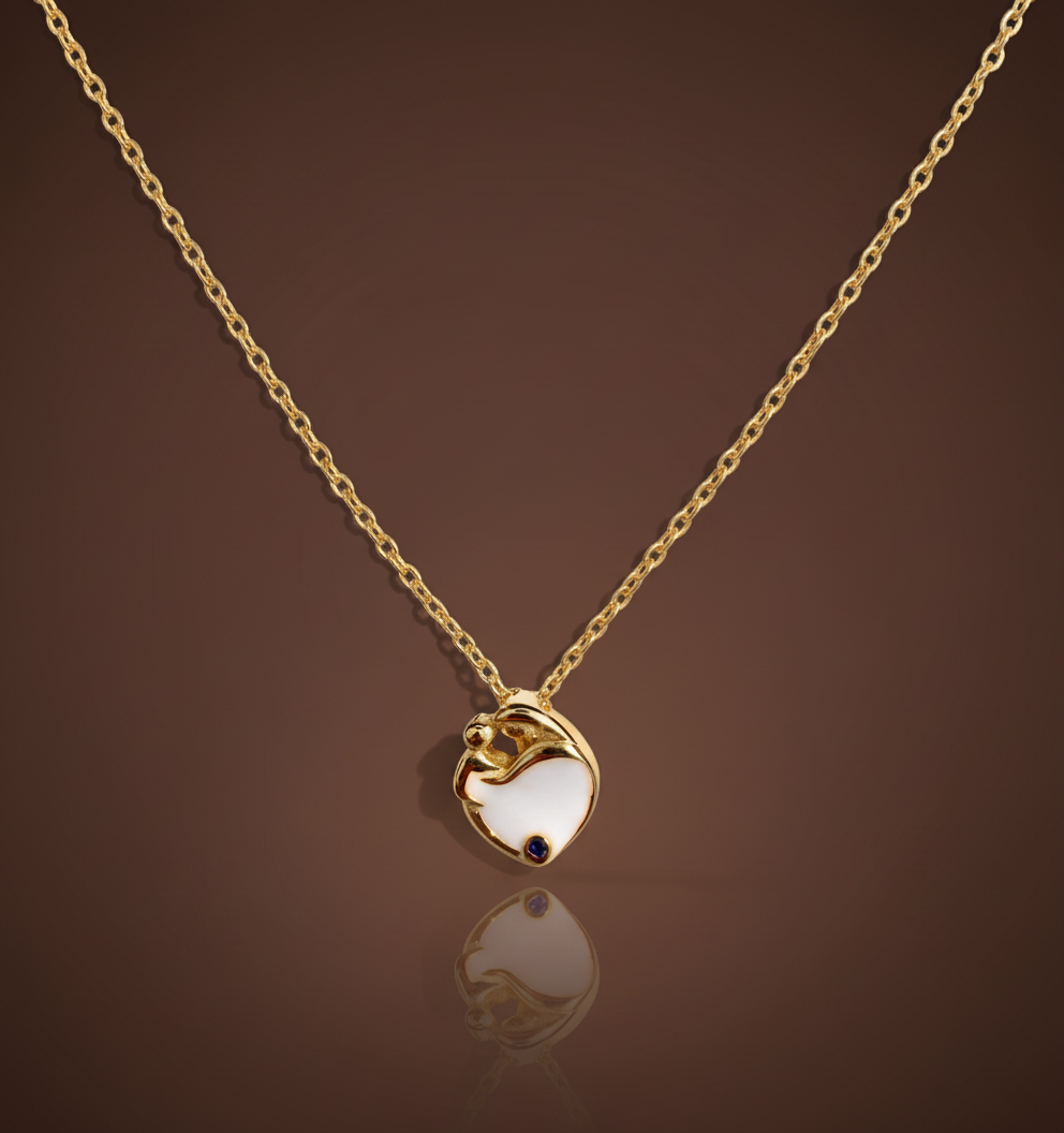 Pendentif Lait Maternel Cœur Naissance - Pierre de Naissance Personnalisée