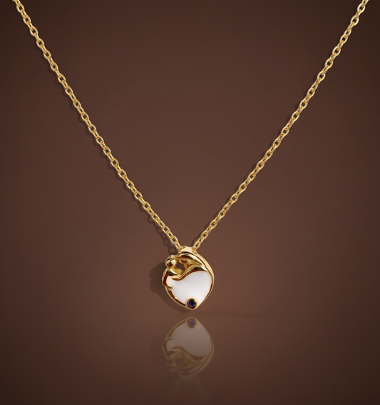 Pendentif Lait Maternel Cœur Naissance - Pierre de Naissance Personnalisée