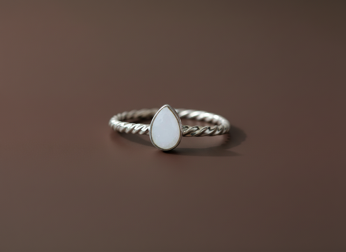 Bague Goutte Simple Argent - Bijou Minimaliste Élégant