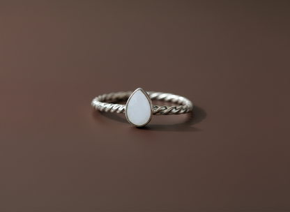 Bague Goutte Simple Argent - Bijou Minimaliste Élégant