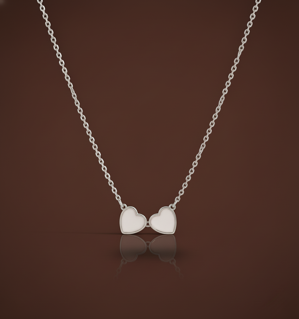 Collier Lait Maternel 2 Cœurs Famille - Bijou Double Cœur Enfants