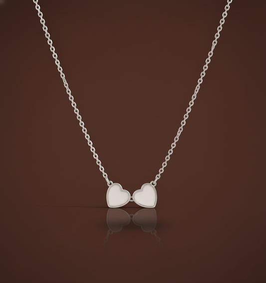 Collier Lait Maternel 2 Cœurs Famille - Bijou Double Cœur Enfants