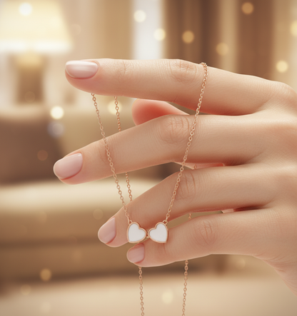 Collier Lait Maternel 2 Cœurs Famille - Bijou Double Cœur Enfants