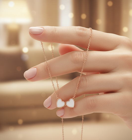 Collier Lait Maternel 2 Cœurs Famille - Bijou Double Cœur Enfants