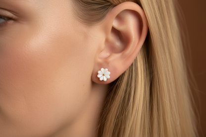 Boucles d'Oreilles Pâquerettes Lait Maternel - Bijou Souvenir Allaitement