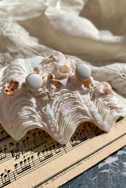 Boucles d'Oreilles Clous Lait Maternel - Bijou Souvenir Allaitement Délicat