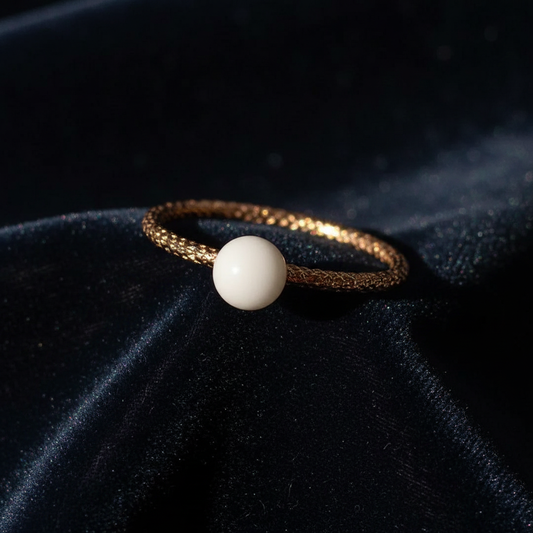 Bague Lait Maternel Perle Élégante - Bijou Classique Intemporel