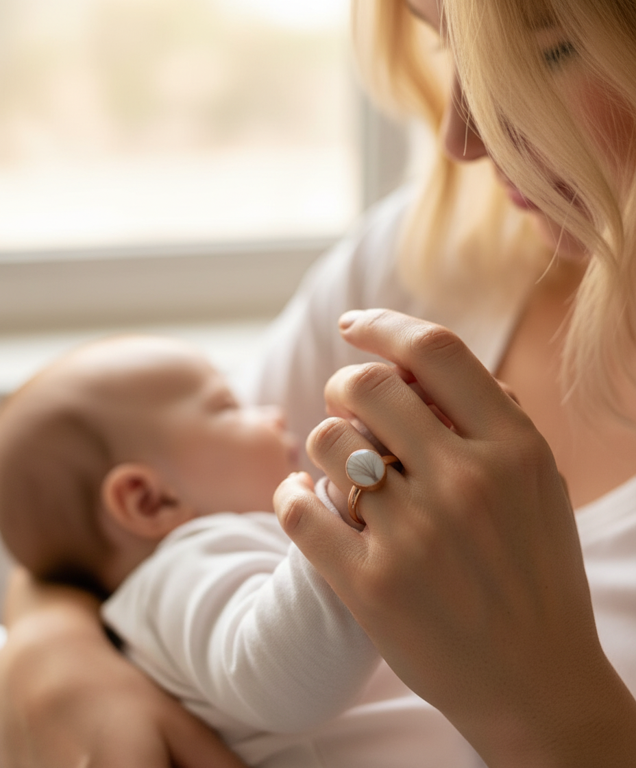 Bague Lait Maternel Arbre de Vie - Bijou Symbolique Nature