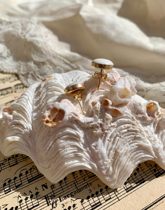 Boucles d'Oreilles Clous Lait Maternel - Bijou Souvenir Allaitement Délicat