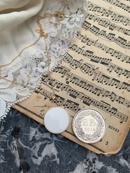 Médaillon Lait Maternel 2cm - Bijou Souvenir Allaitement Artisanal Suisse