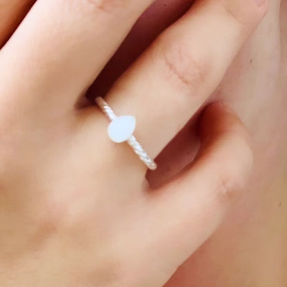 Bague Goutte Simple Argent - Bijou Minimaliste Élégant
