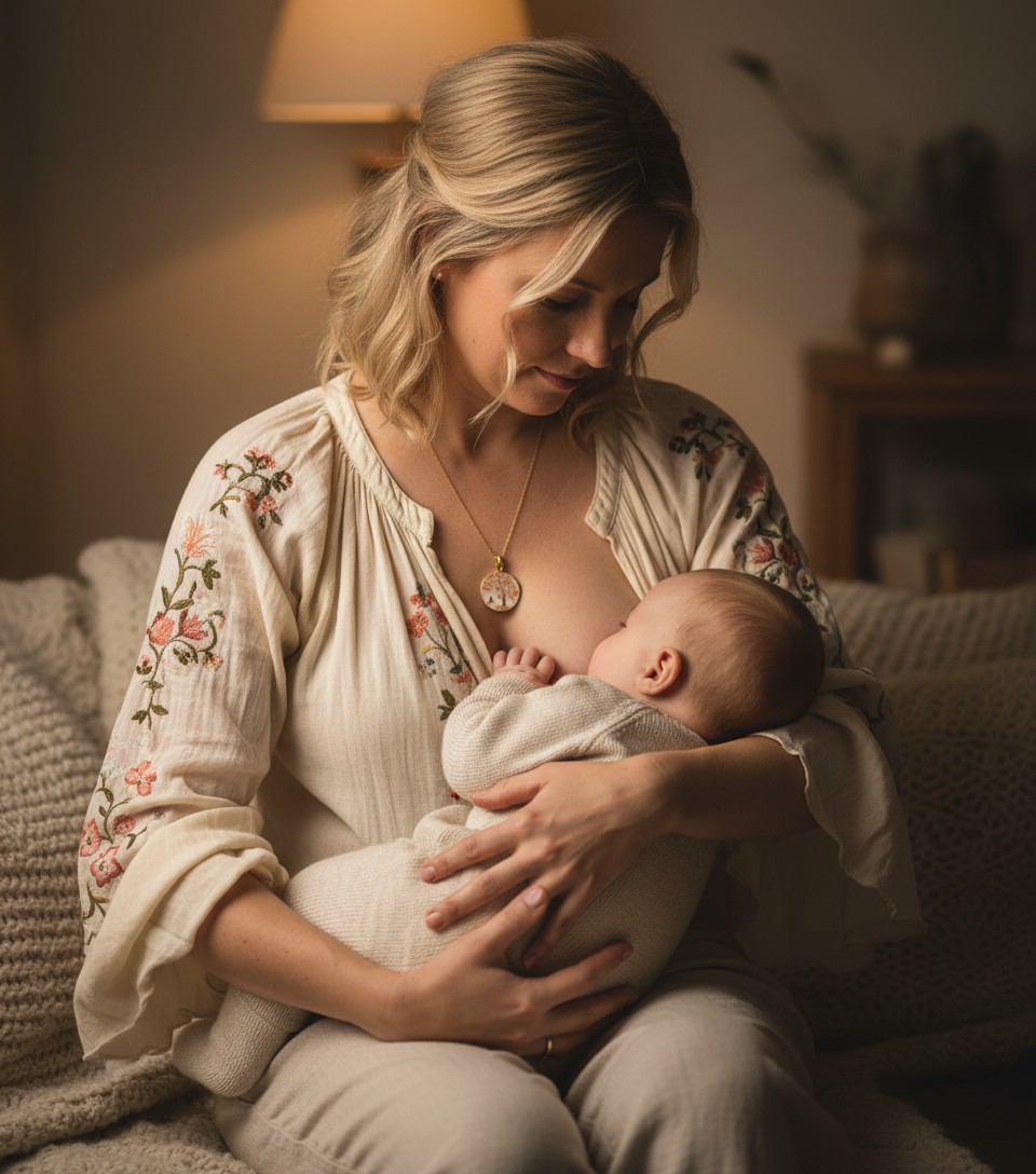 Pendentif Lait Maternel Arbre de Vie Cheveux - Bijou Symbolique Famille